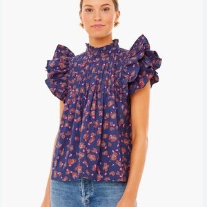 OLIPHANT
Women's Pintuck Ruffle Blouse XS